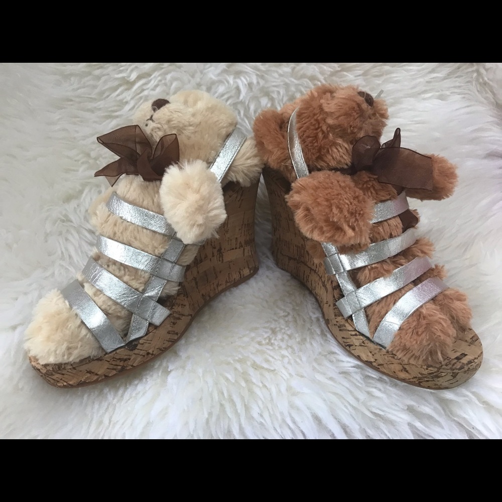 Silver Wedge Sandals